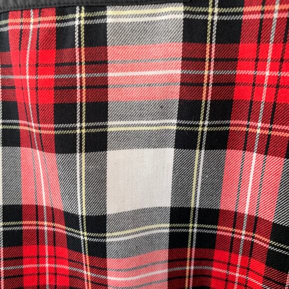 NEIL BARRETT Size XL Red Black White Plaid Cotton One Pocket Short Sleeve Shirt - Picture 5 of 8
